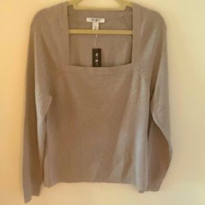 White House black market shimmering sweater in taupe size XL